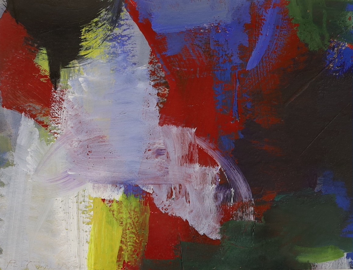 Modern British, two oils on paper, Untitled, indistinctly signed, 23 x 29cm and 31 x 14cm